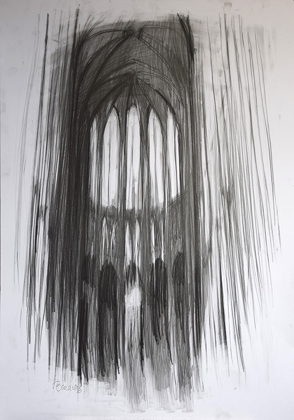 Beauvieg · 2016 · Grafit, Kohle auf Papier · 100 x 70 cm